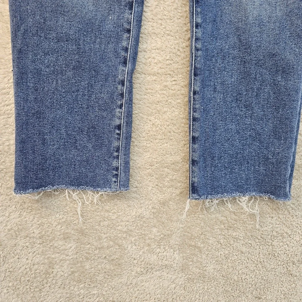 Frank & Eileen Cork Jeans Women 32 Slim Straight Raw Hem Medium Wash Denim - Picture 5 of 16